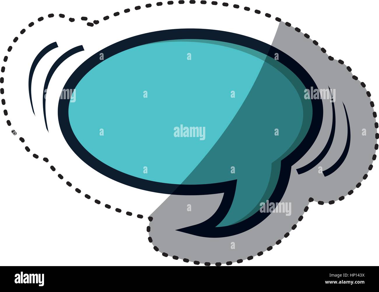 Dialogue Box Sticker blue sticker oval shape dialog box vector illustration Stock Vector ...