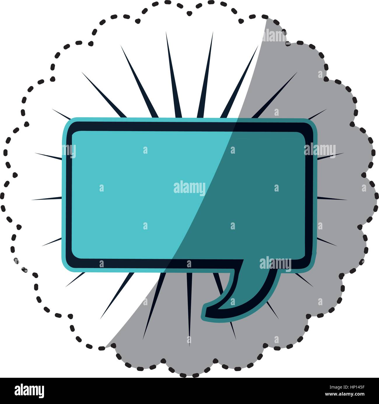 blue sticker rectangle shape dialog box with lines around vector ...