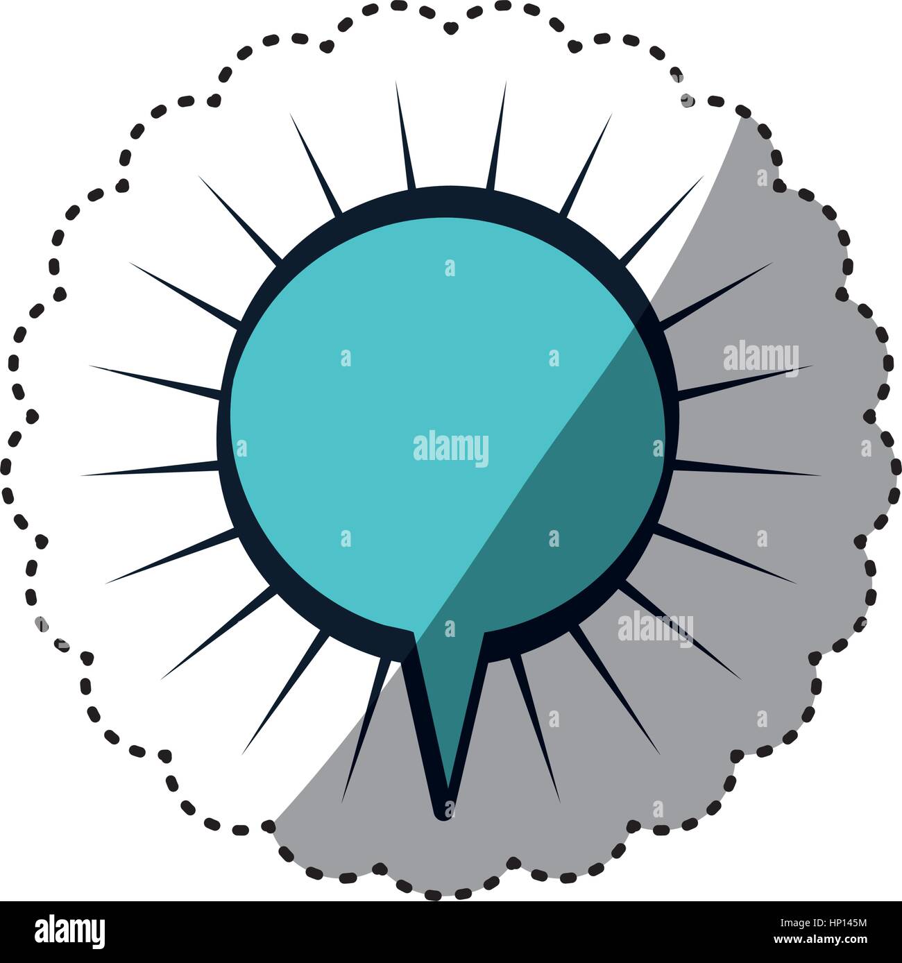 blue sticker circular shape dialog box with lines around vector ...