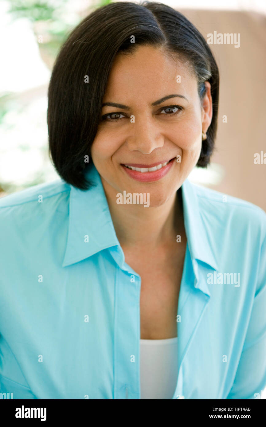 Beautiful Confident African American Woman Smiling Stock Photo - Alamy