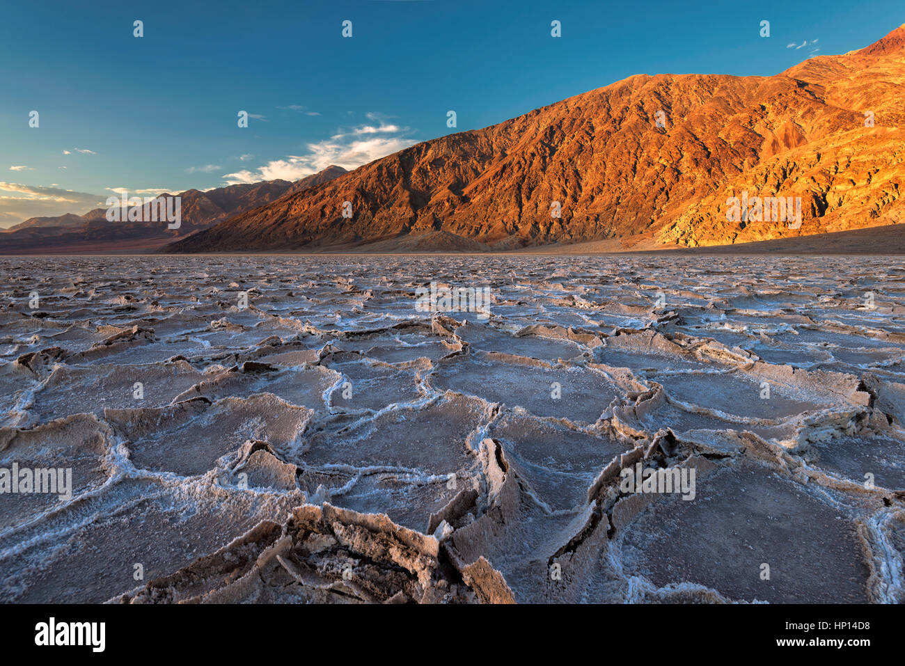 Sunset at Badwater basin, Death Valley National Park Stock Photo - Alamy