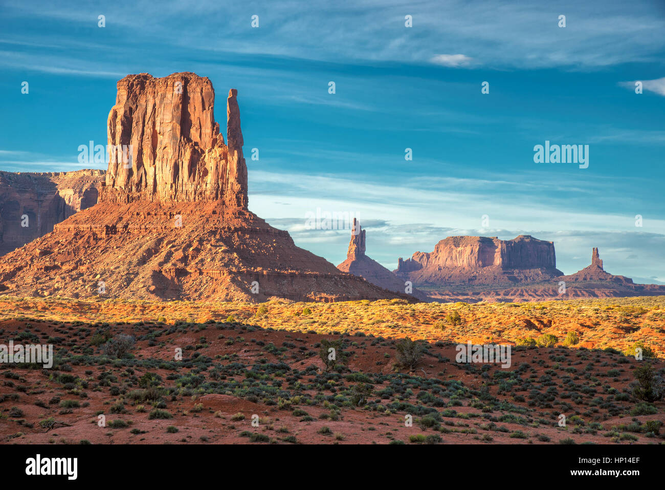 Magical landscape Monument Valley in Arizona. Stock Photo