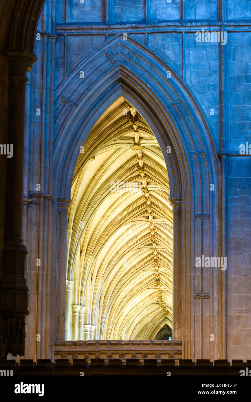 Aisle ceiling at Canterbury cathedral, England. Stock Photo