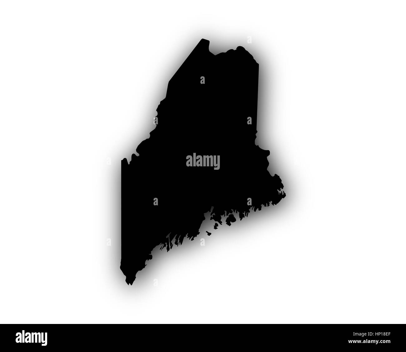 Map of Maine with shadow Stock Photo Alamy