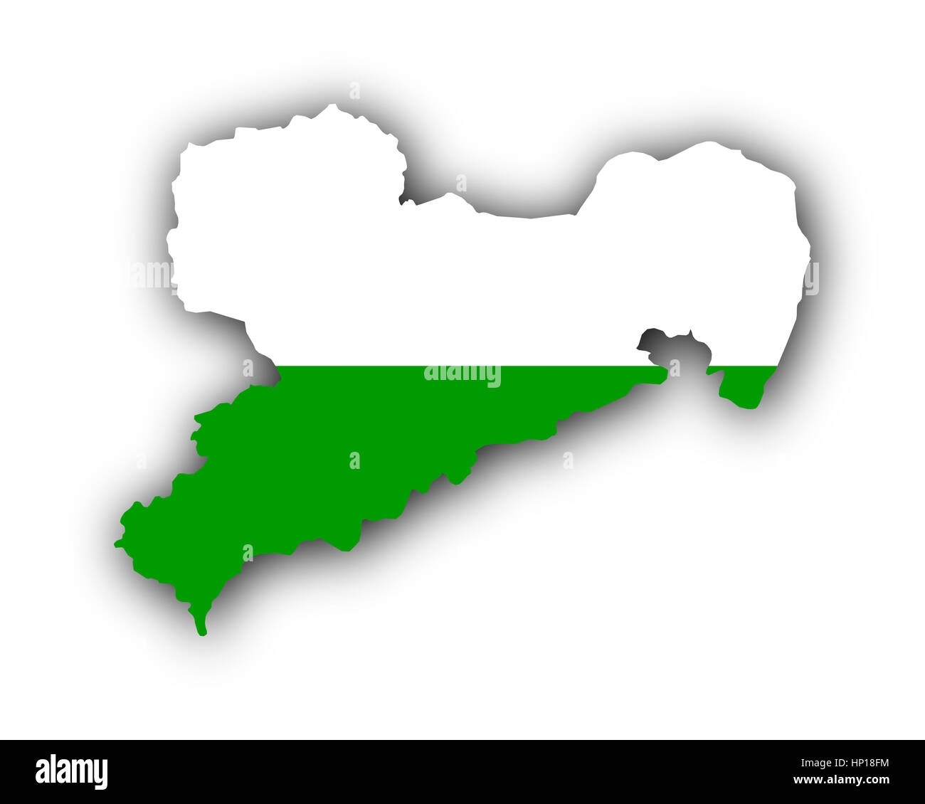 Map and flag of Saxony Stock Photo - Alamy