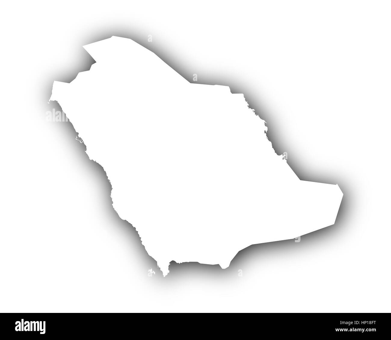 Map of Saudi Arabia with shadow Stock Photo - Alamy