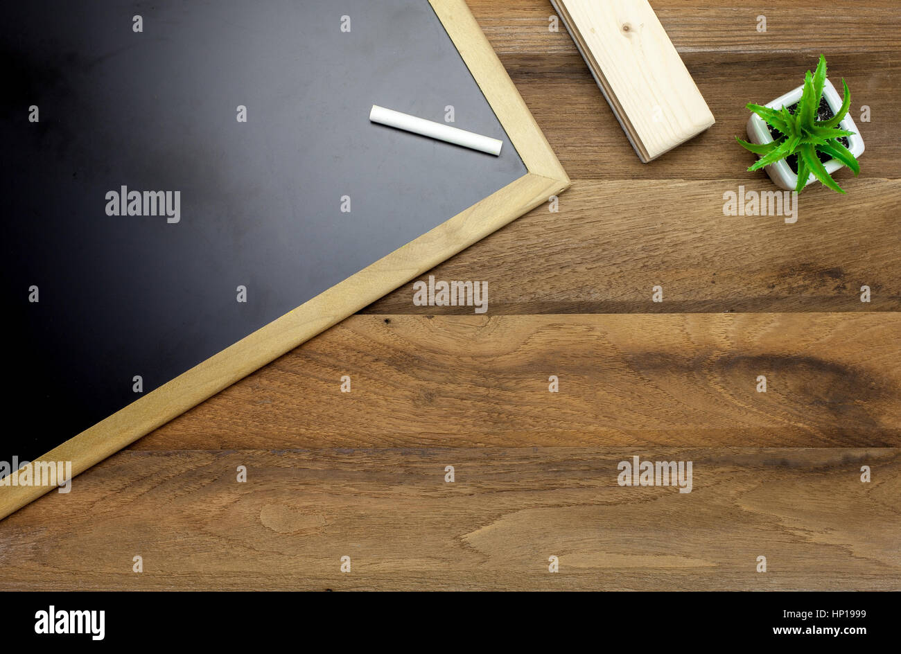 Chalk,Chalk board and eraser on wooden background Stock Photo Alamy