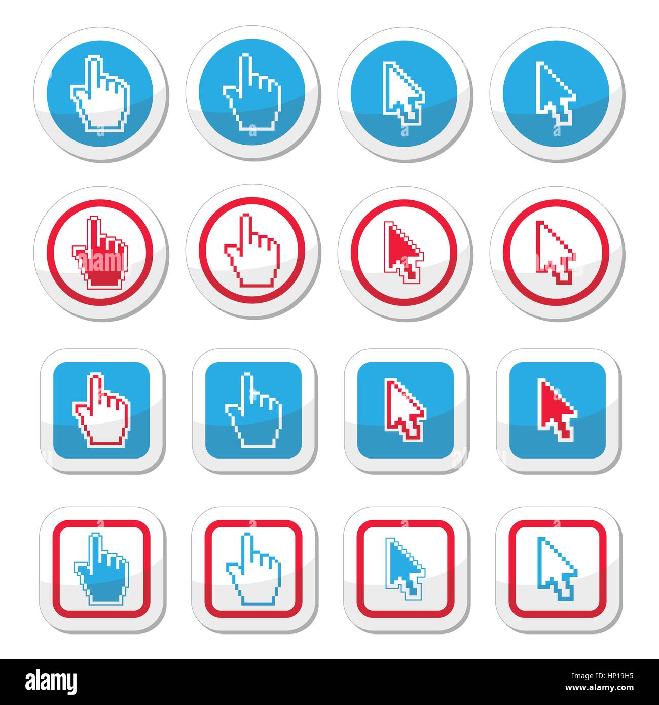 Hand and arrow cursor vector icons set Stock Vector Image & Art - Alamy