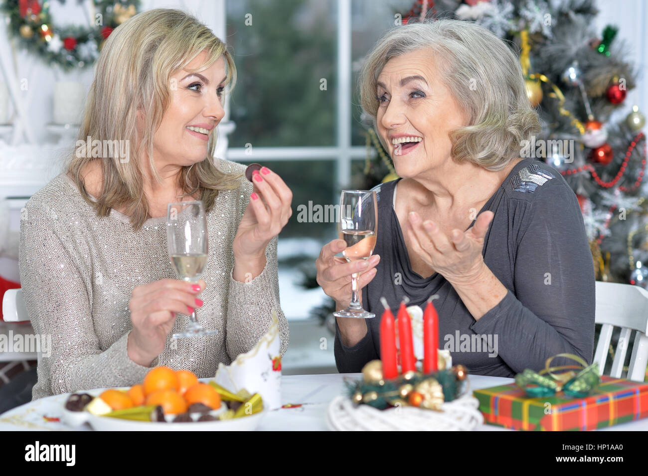 Two Senior Women Stock Photo - Alamy