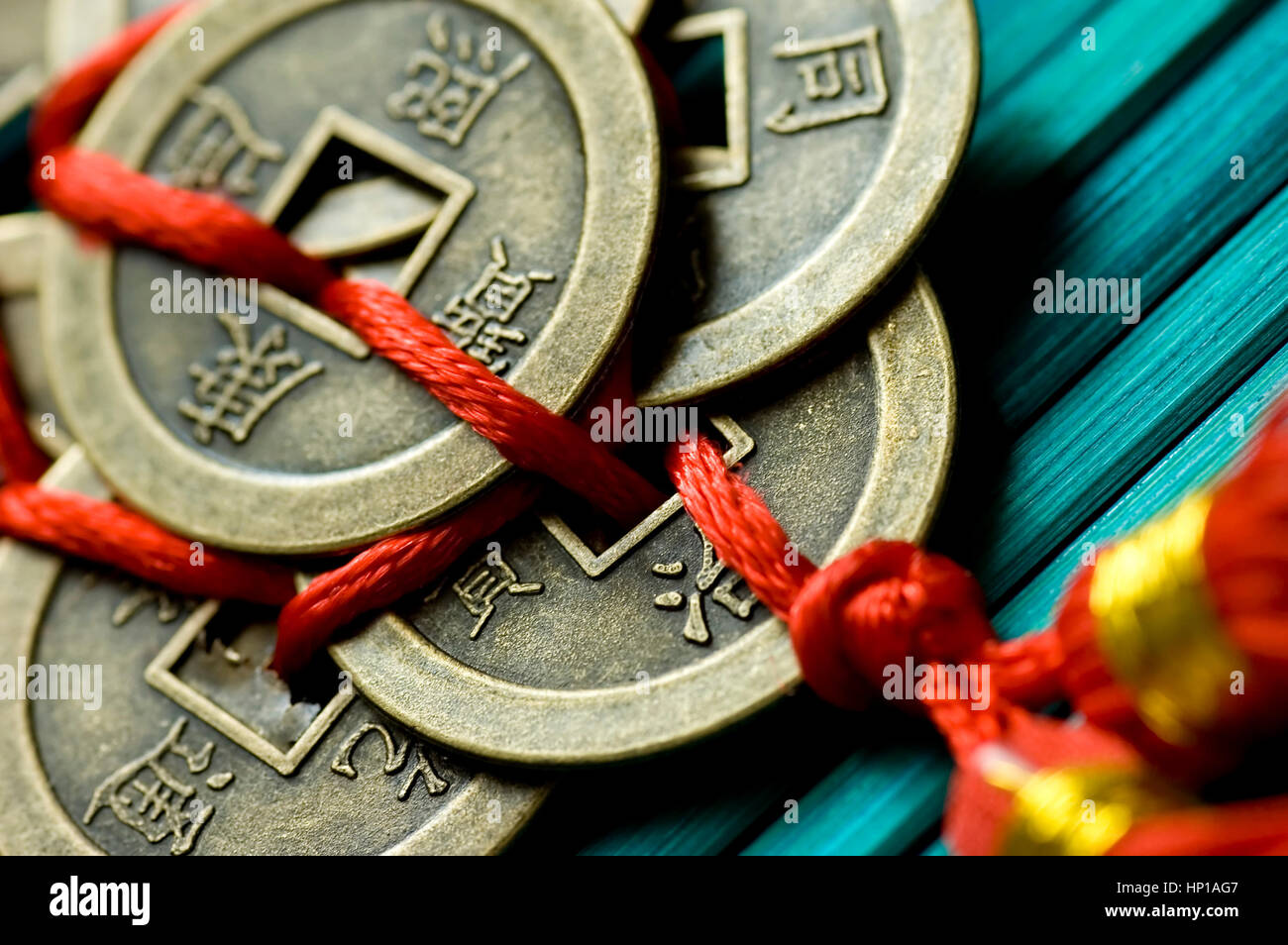 Chinese Feng Shui Coins for Wealth and Success Stock Photo Alamy
