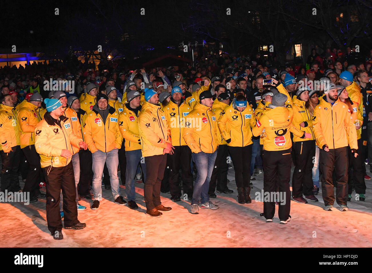 Berchtesgaden, Deutschland, Kurgarten, 16.02.2017, Bob und Skeleton WM, Eröffnungsfeier Team Deutschland Photo: Cronos/Diener Stock Photo