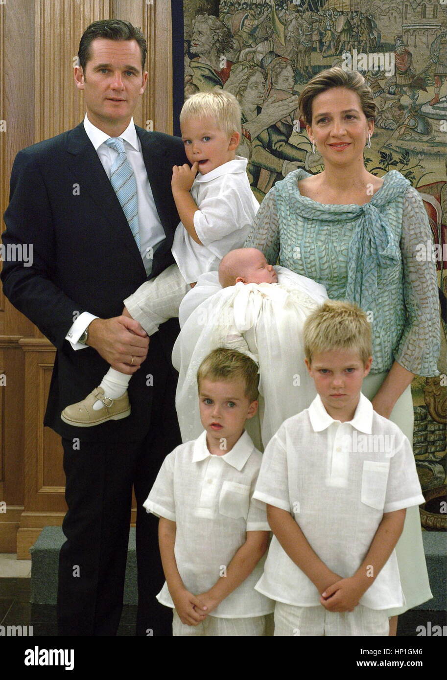 FILE Iñaki Urdangarin and Cristina de Borbon with sons during Irene  Urdangarin's baptism Iñaki Urdangarin has been sentenced to 6 years and 3  months for the Noos case on Friday, February 17,