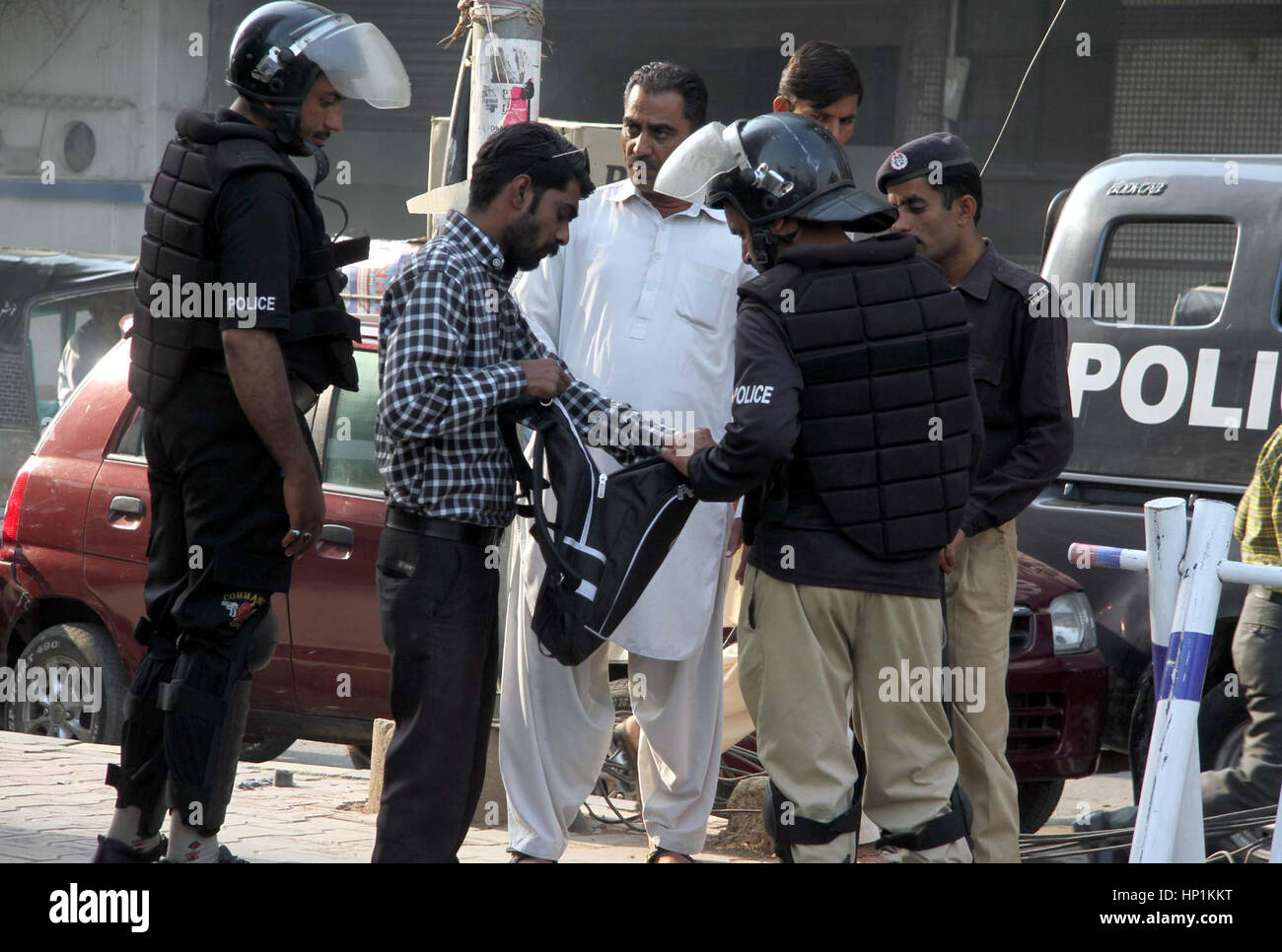 Pakistan. 17th Feb, 2017. The security of Karachi press club is high