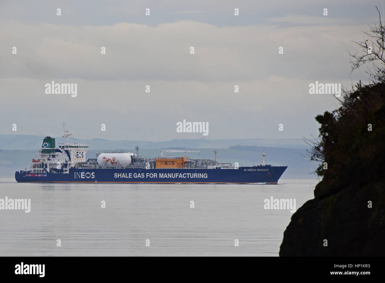 Burntisland, Scotland, UK. 17th Feb, 2017. The shale gas tanker J S
