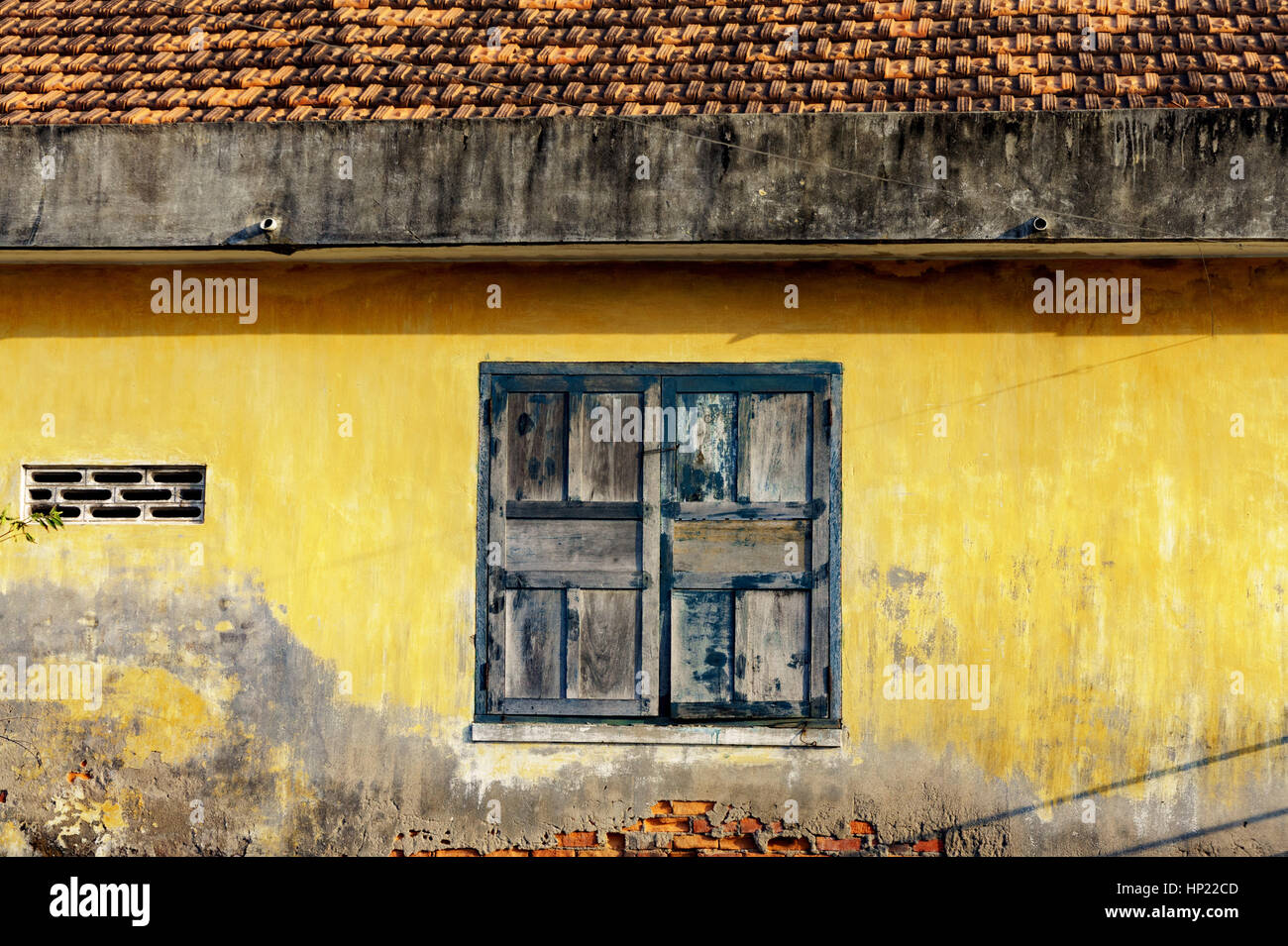 a window frame with old paint cracked Stock Photo - Alamy