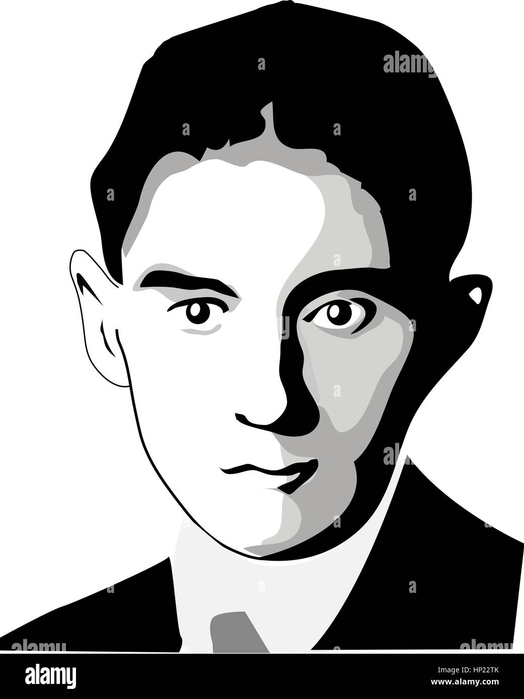 Franz Kafka - vector graphic Stock Vector