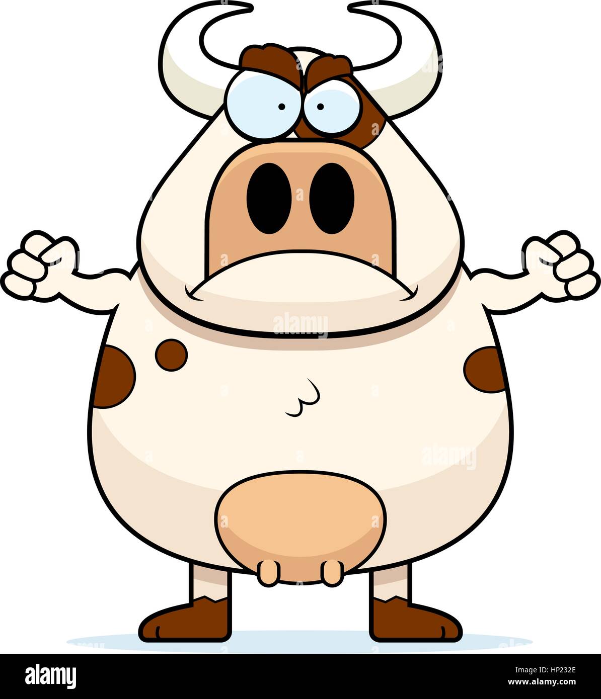 A cartoon cow with a mad expression Stock Vector Image & Art - Alamy