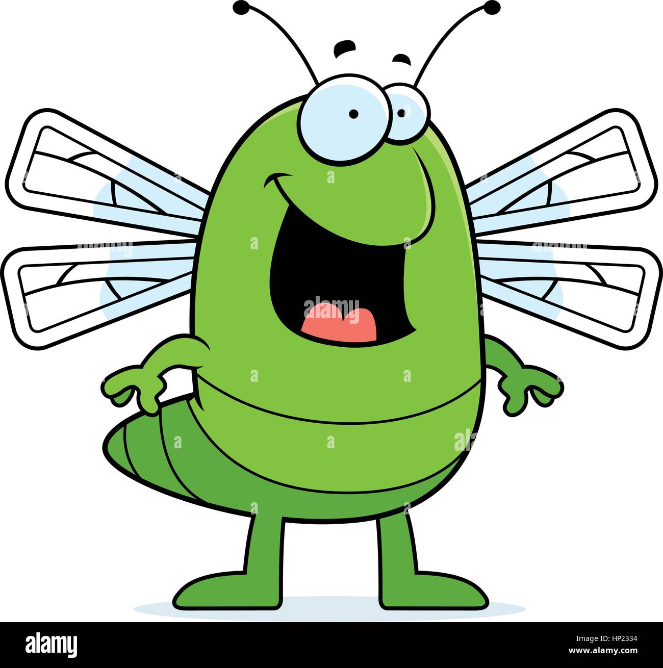 A happy cartoon dragonfly standing and smiling Stock Vector Image & Art ...