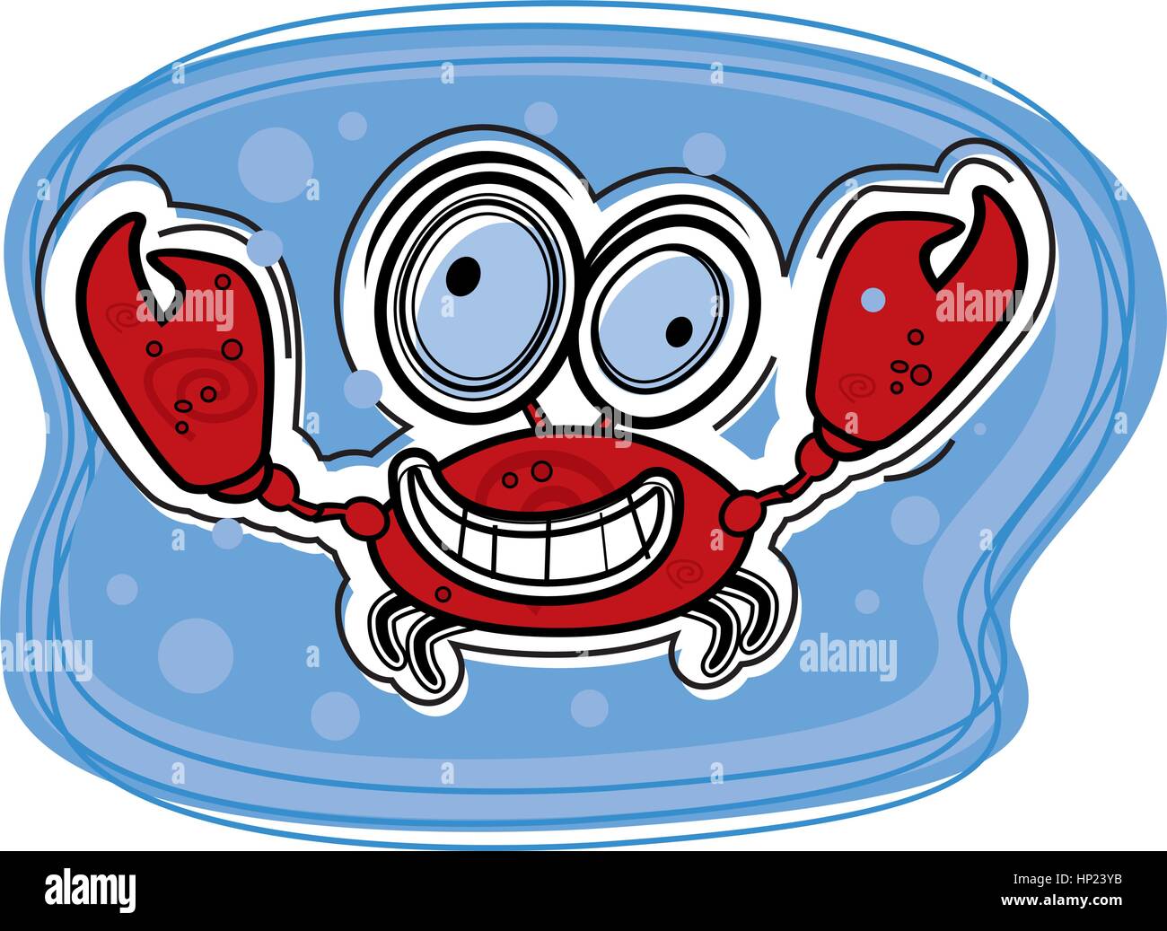 A happy cartoon crab underwater and smiling Stock Vector Image & Art