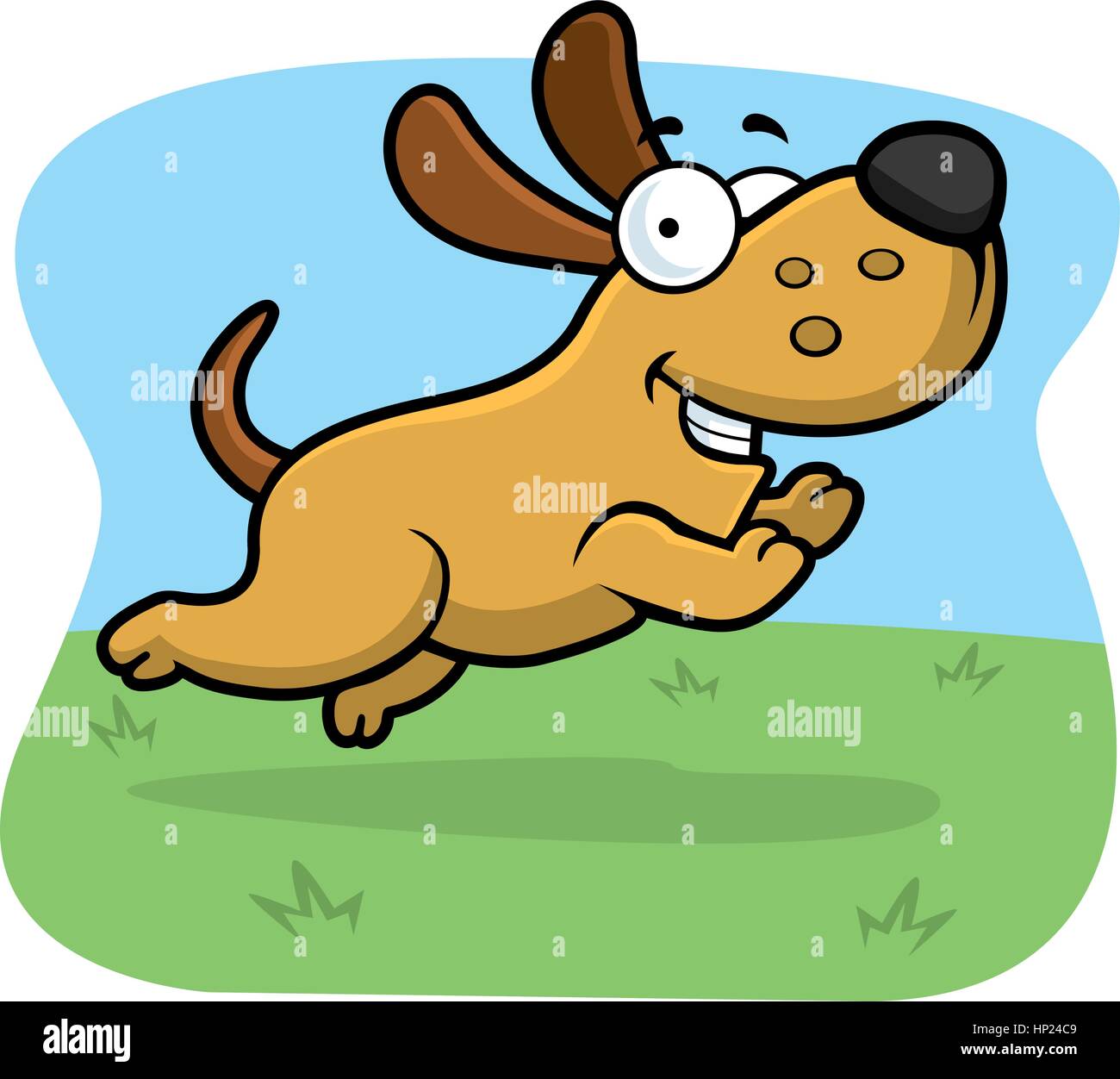 A happy cartoon dog jumping and smiling Stock Vector Image & Art Alamy