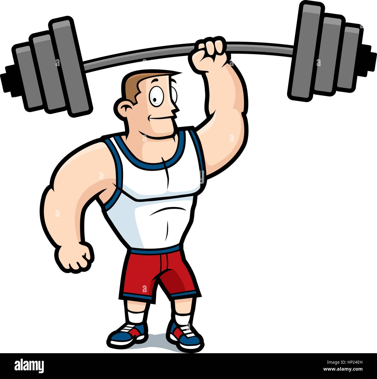 A cartoon strong man lifting a heavy weight Stock Vector Image & Art - Alamy