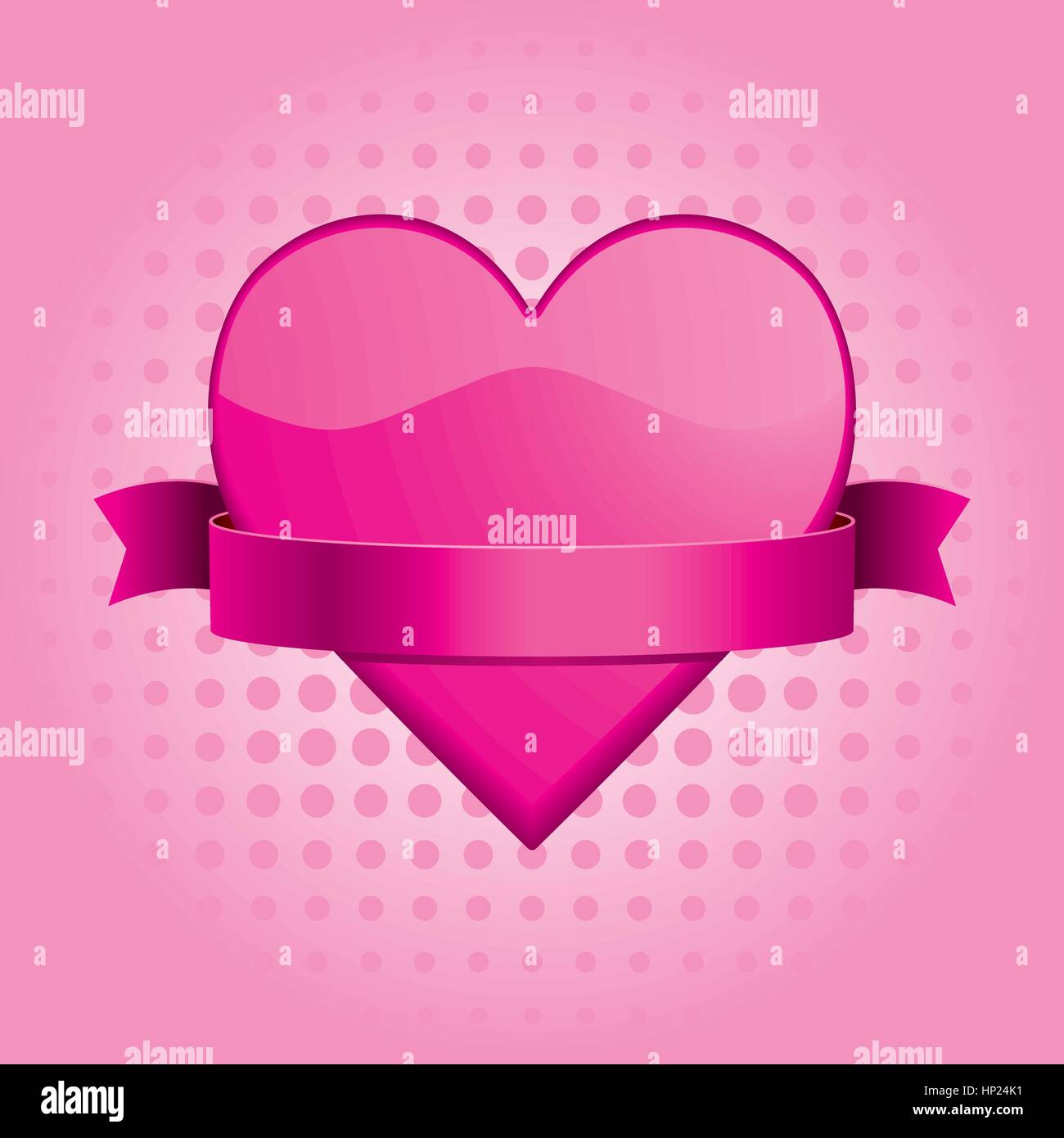 A pink heart illustration with a ribbon banner Stock Vector Image & Art ...