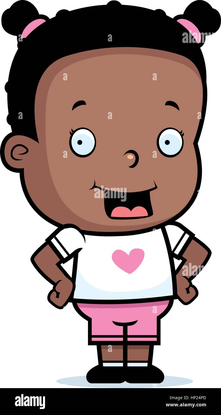 A happy cartoon girl standing and smiling Stock Vector Image & Art - Alamy