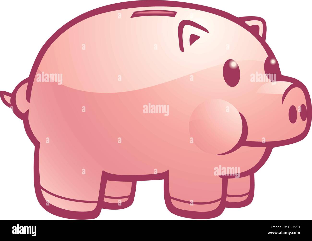 A cartoon illustration of a pink piggy bank Stock Vector Image & Art ...