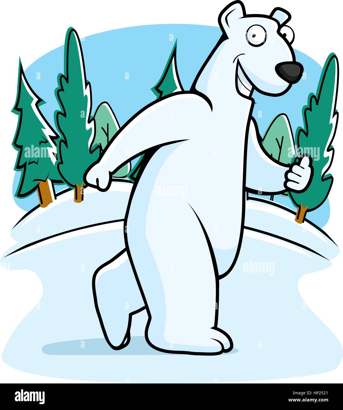 A happy cartoon polar bear walking and smiling Stock Vector Image & Art ...