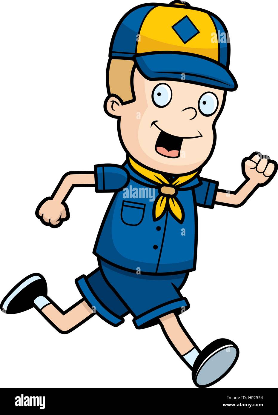 A happy cartoon cub scout running and smiling Stock Vector Image & Art