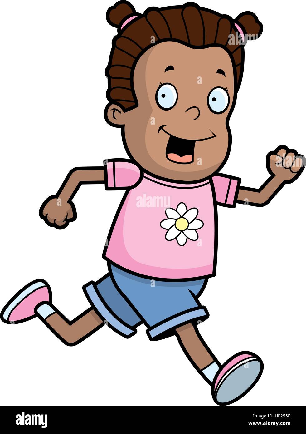 A happy cartoon girl running and smiling Stock Vector Image & Art - Alamy