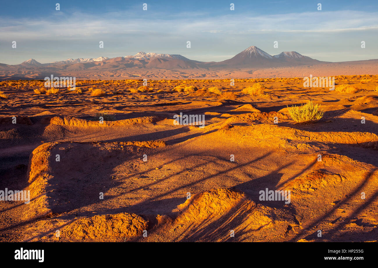 Sunset, Ruins of Tulor village, dating from 100BC and 100AD, near San Pedro de Atacama, Atacama Desert, Región de Antofagasta, Chile Stock Photo