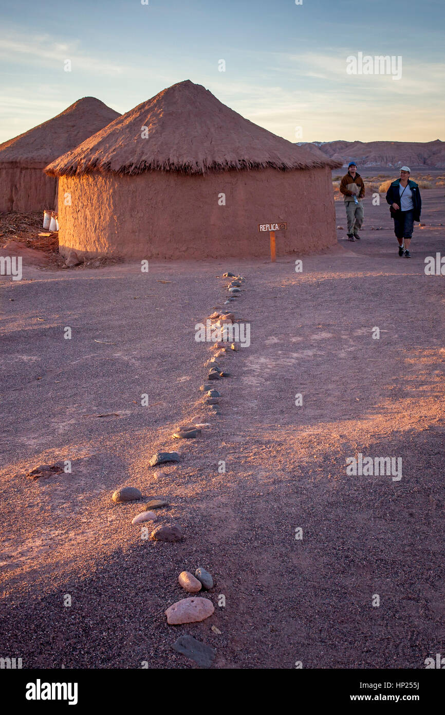 Replica, reconstructed, at the ruins of Tulor, an ancient Atacameños village, San Pedro de Atacama, Atacama Desert, Región de Antofagasta, Chile Stock Photo