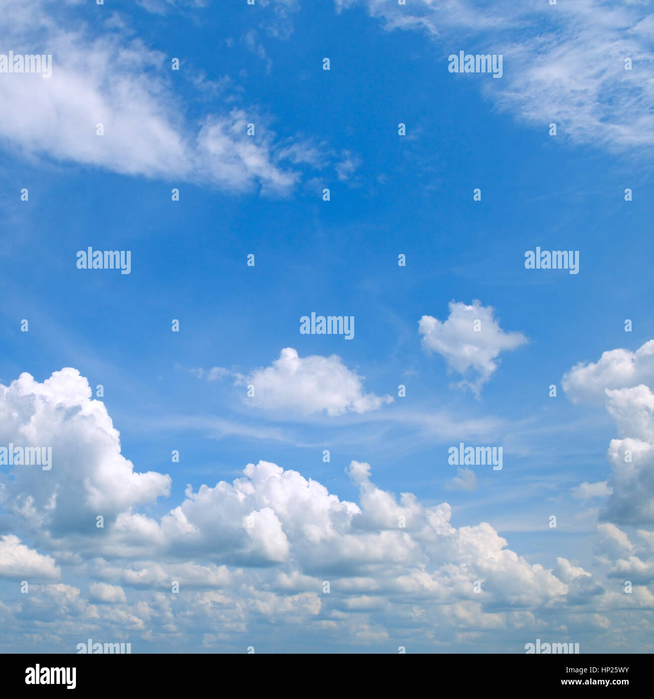 Beautiful blue sky with clouds closeup Stock Photo - Alamy