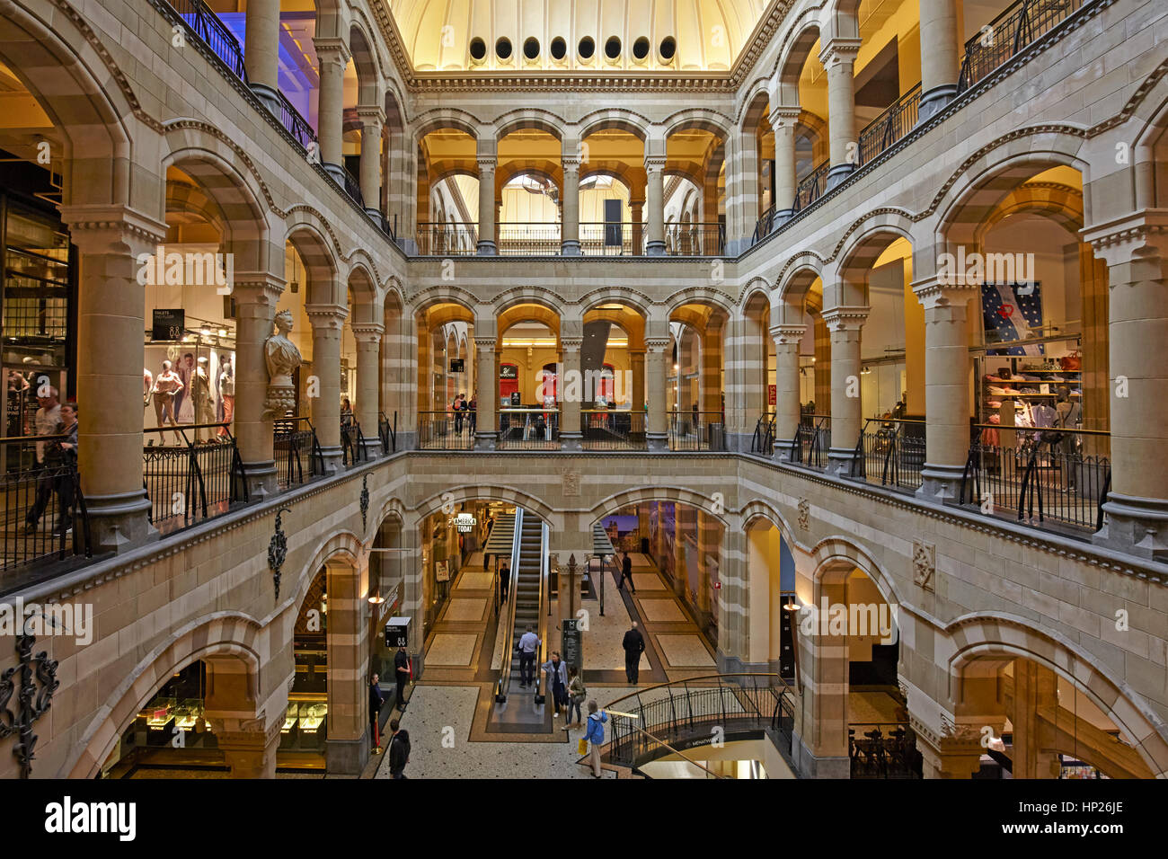 The great hall of Magna Plaza shopping mall in Amsterdam, Netherlands Stock Photo Alamy
