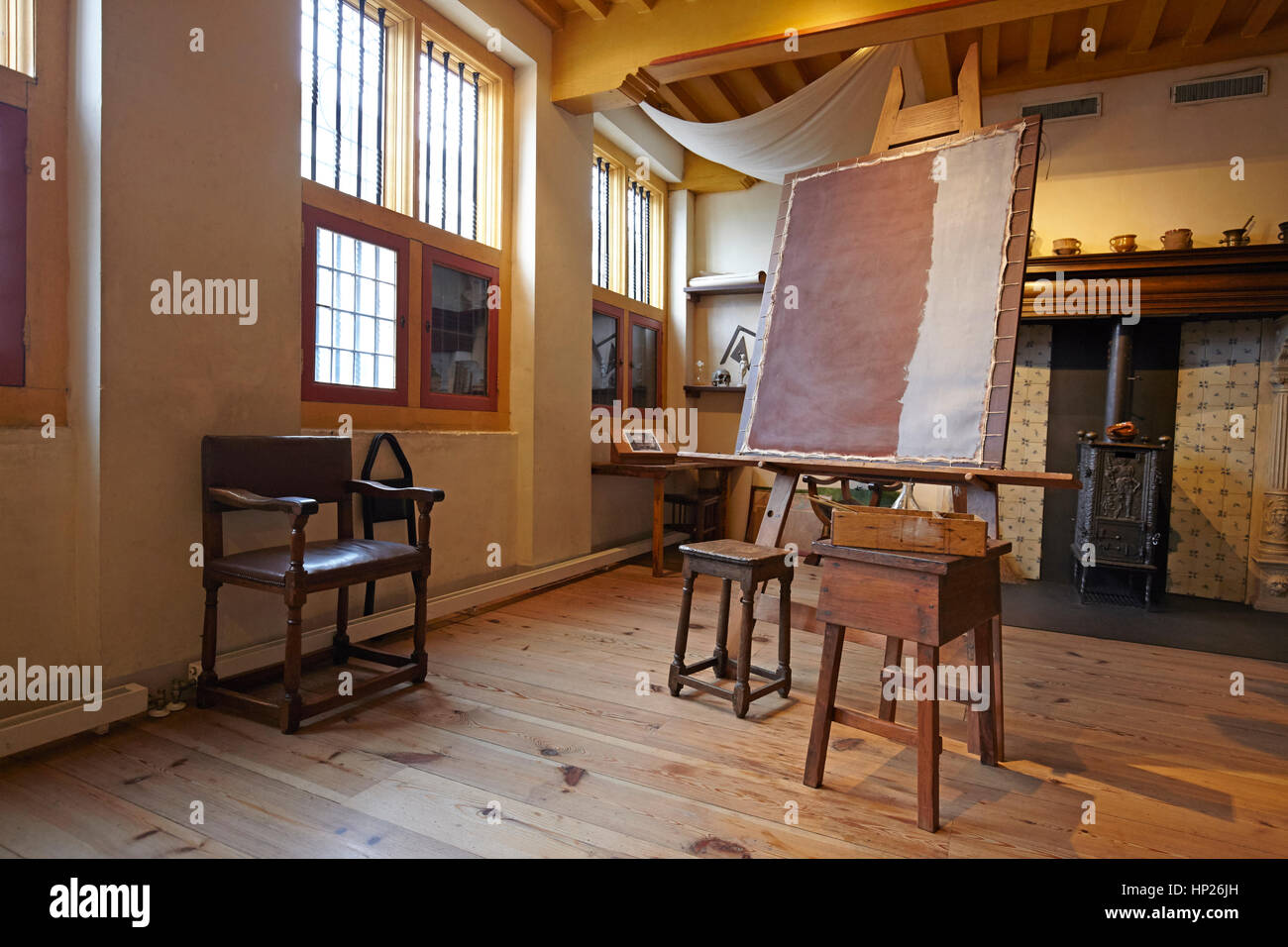 Interior of Rembrandt House Museum in Amsterdam, Netherlands Stock Photo