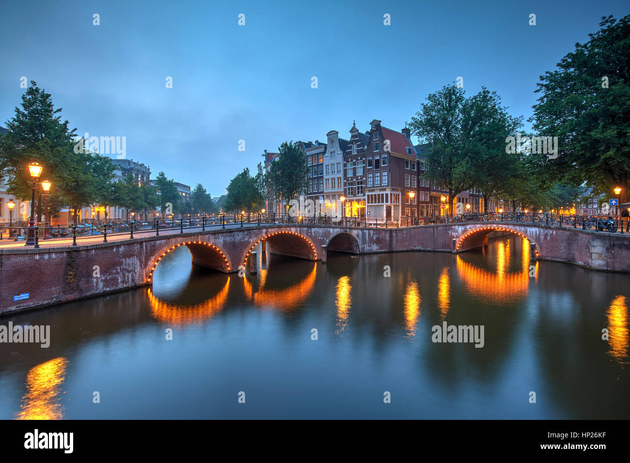 Traditional canals in Amsterdam, Netherlands Stock Photo