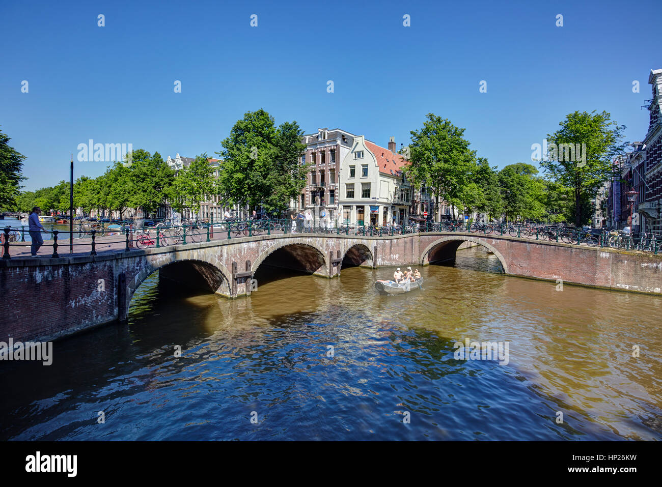 Canals in Amsterdam, Netherlands Stock Photo