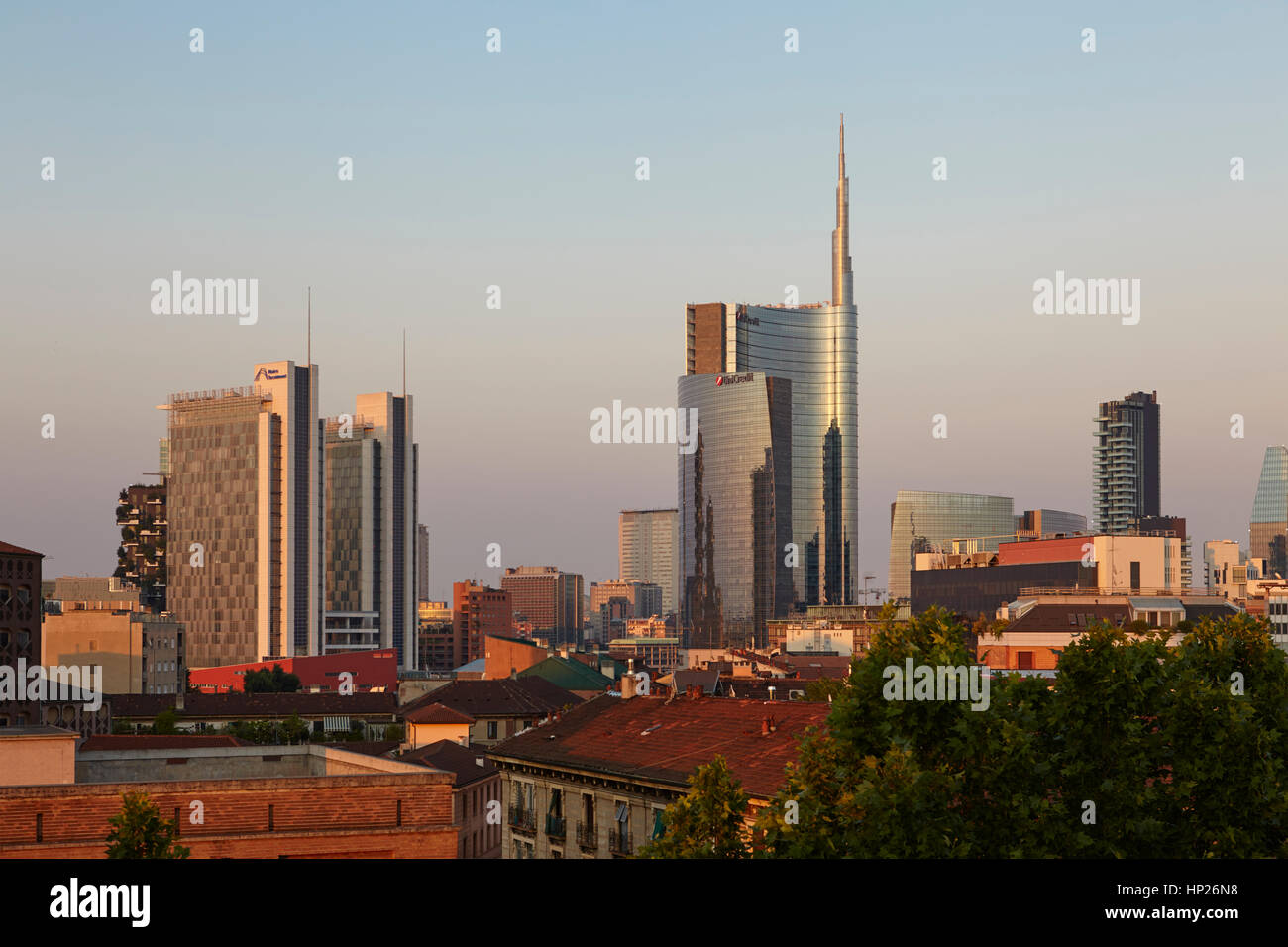 View of Unicredit Tower in Porta Nuova district, Milan, Italy Stock Photo