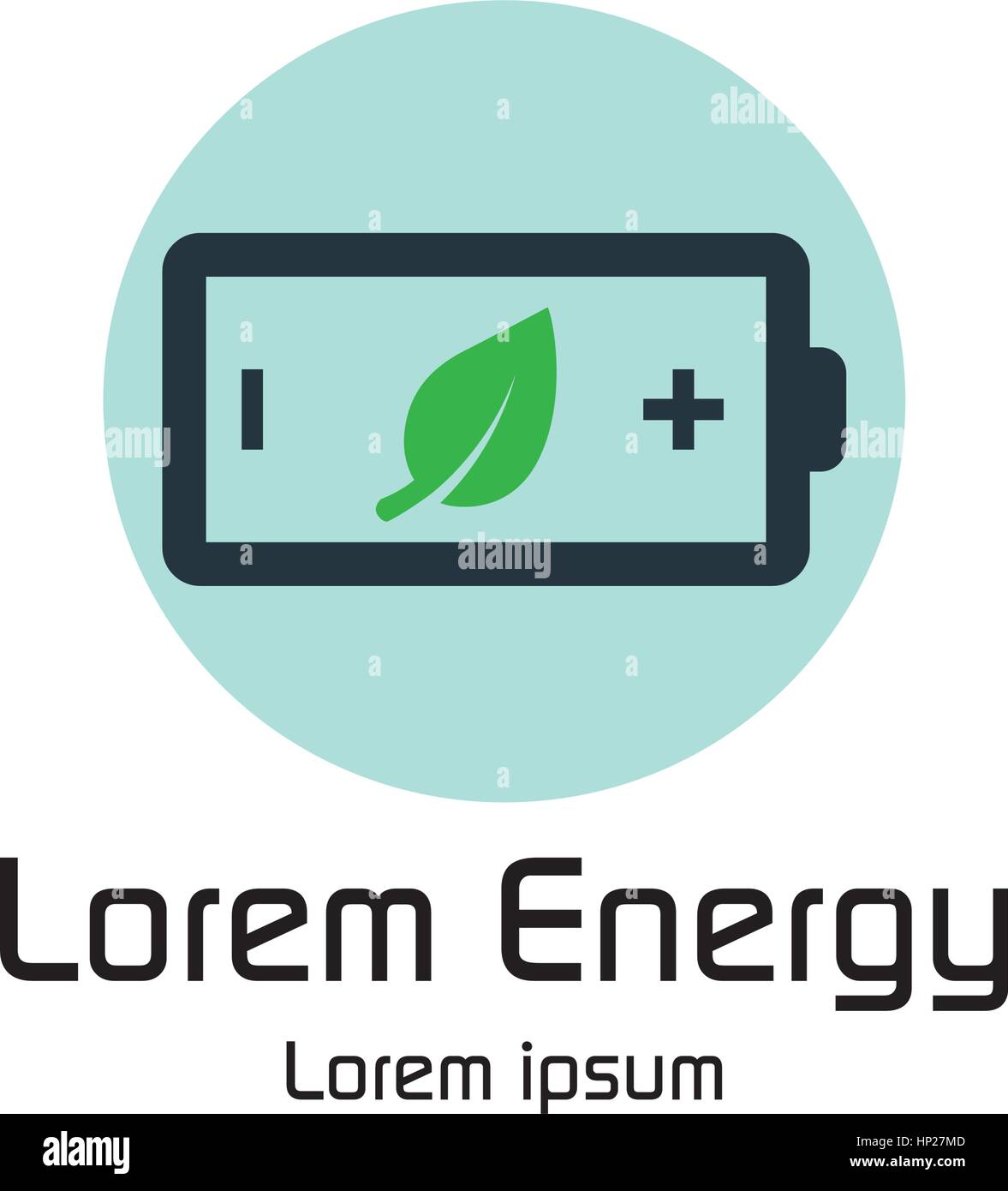 Environmentally Friendly Battery Logo Concept Design Stock Vector Image