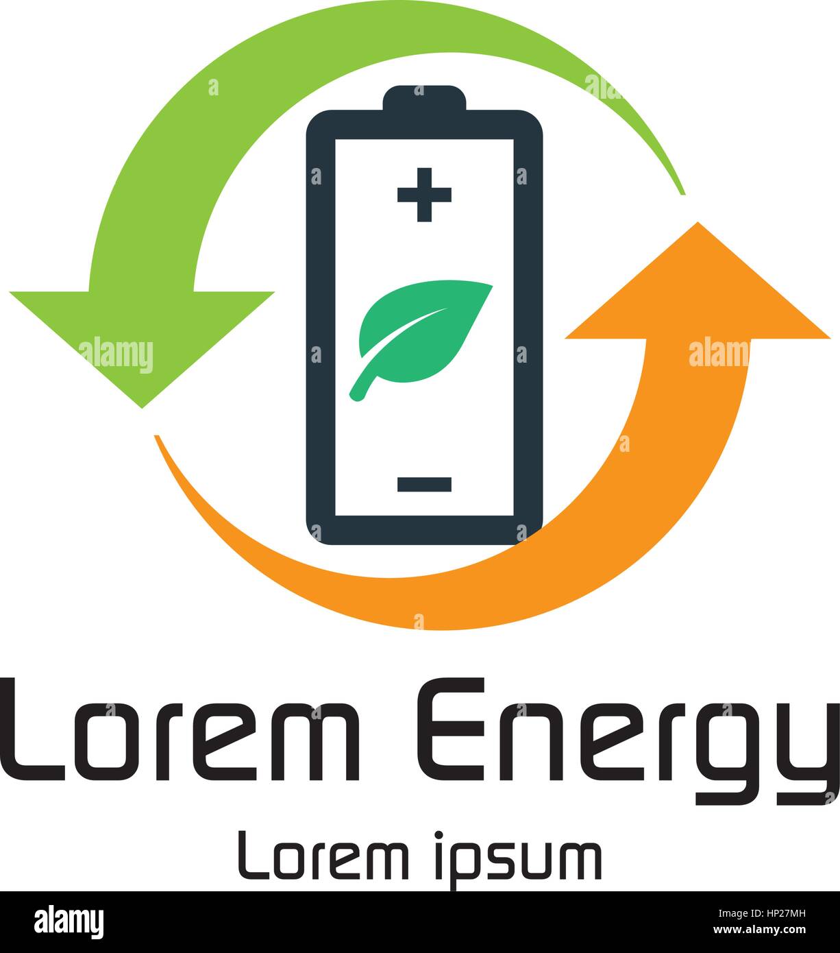 Environmentally Friendly Battery Logo Concept Design Stock Vector Image