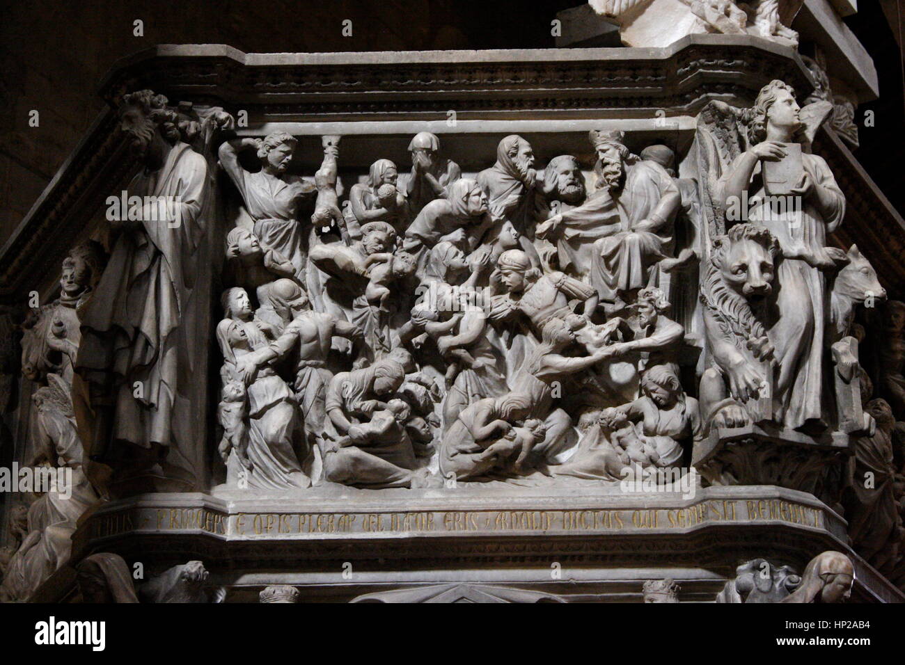 Pisano's pulpit. Sant'Andrea, Pistoia, Tuscany, Italy Stock Photo Alamy