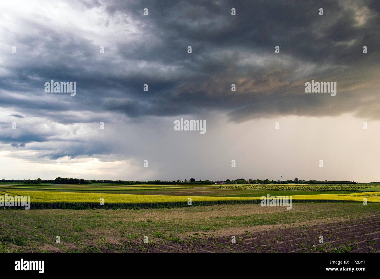 Stormy sky over agricultural field Stock Photo - Alamy