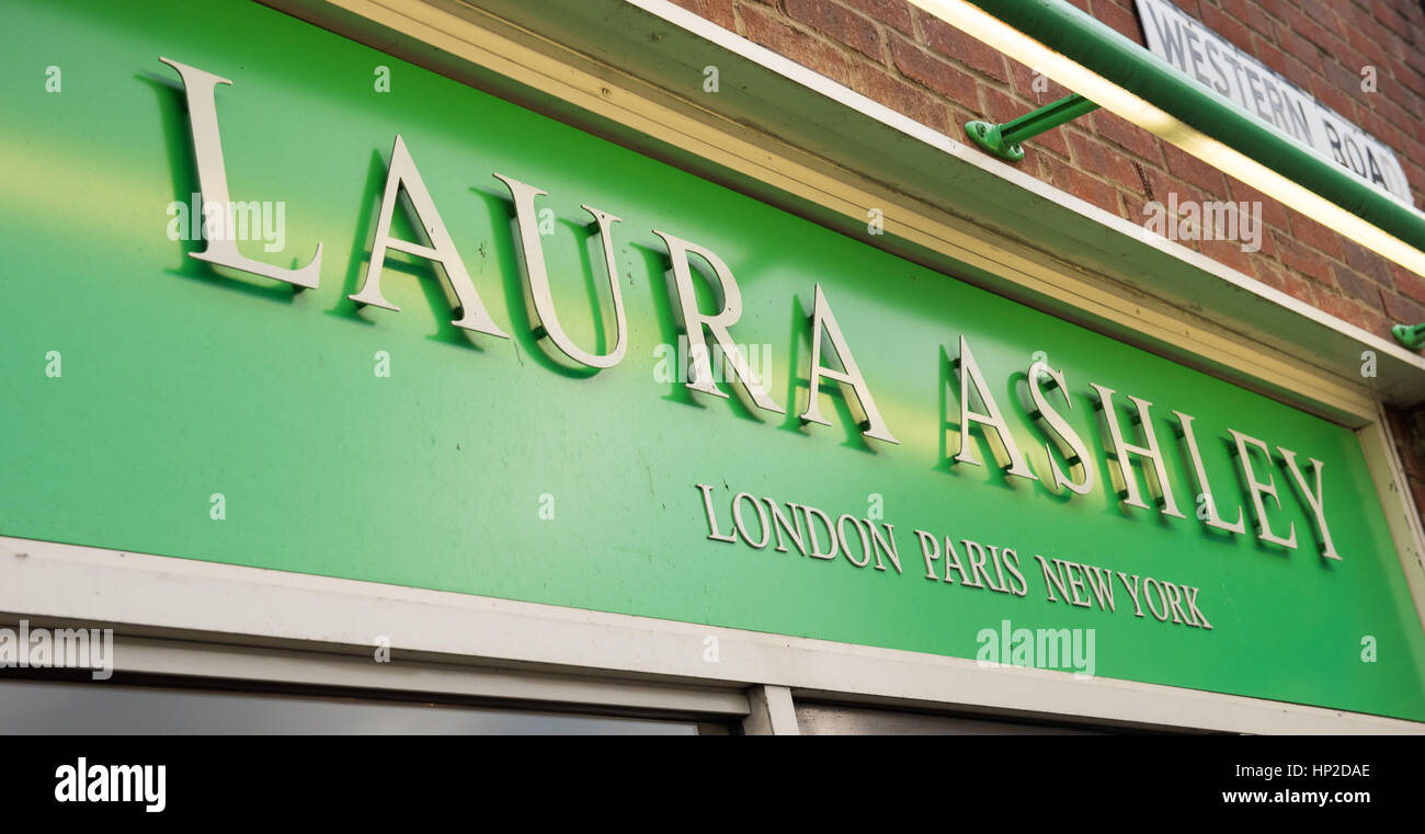 Laura Ashley shop sign Stock Photo