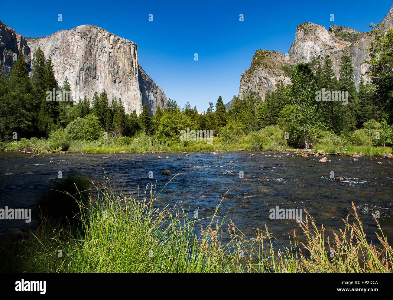 Valley view of Yosemite National Park on spring Stock Photo