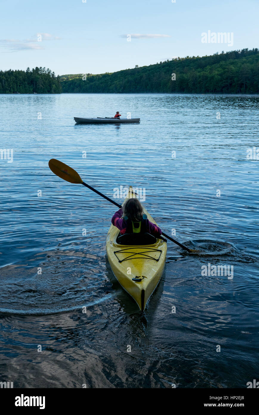 Children swimming, Fishing and Kayaking on Flying Pond, Mount Vernon