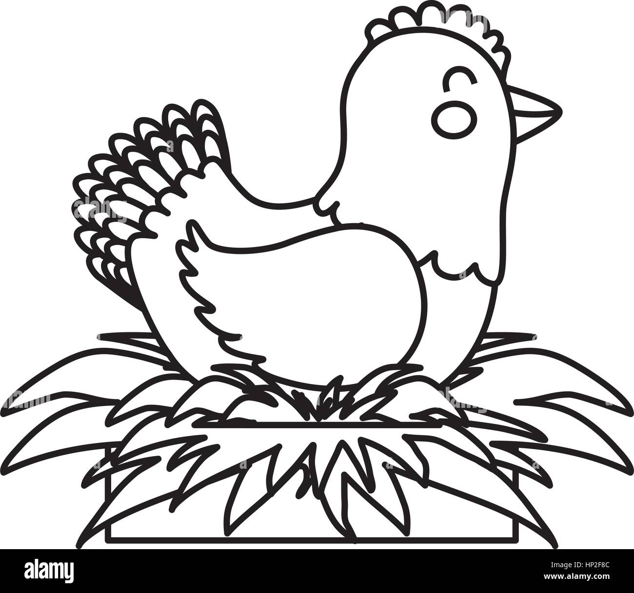 chicken farm animal icon vector illustration graphic design Stock ...