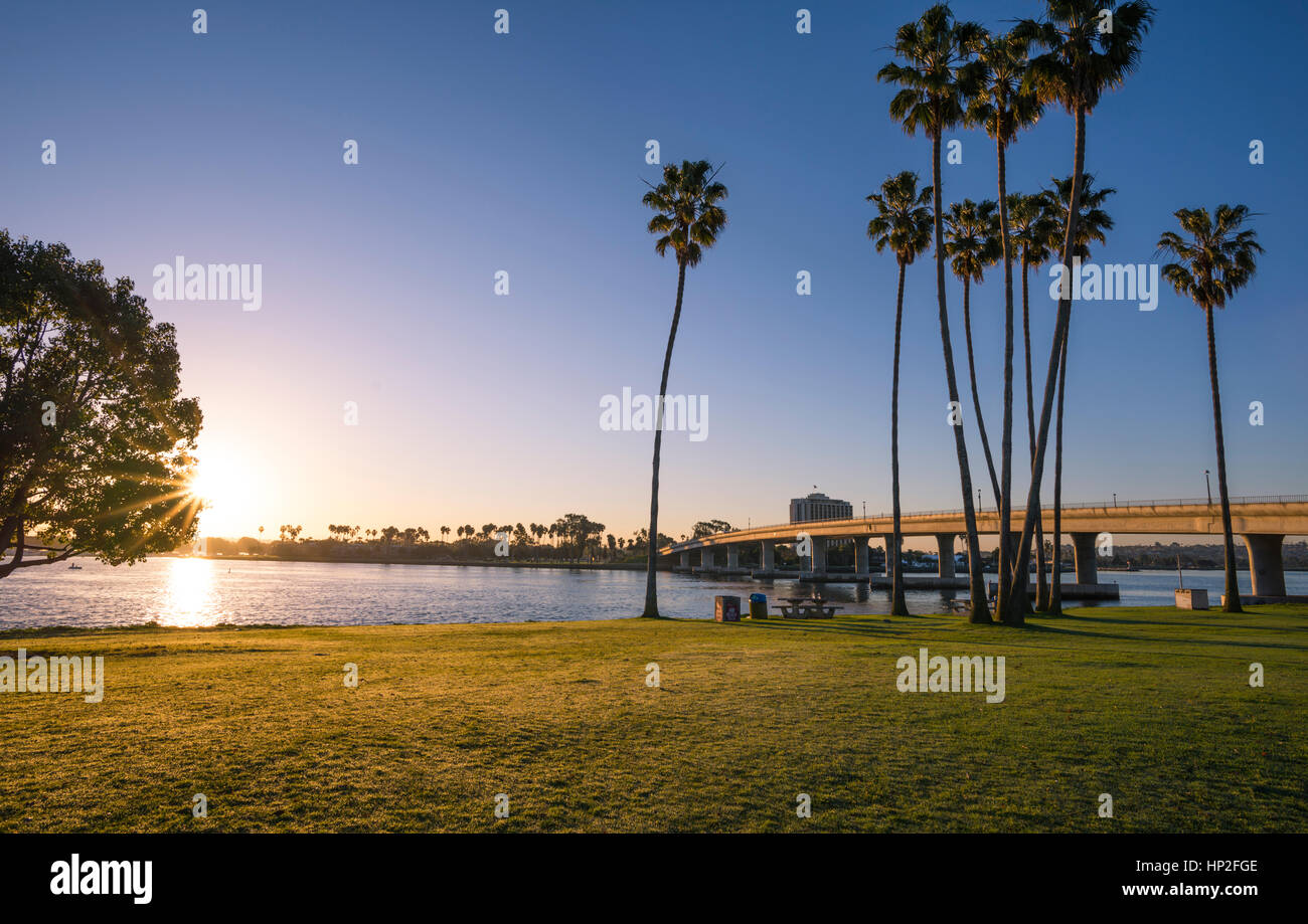 Sunrise at Mission Bay Park. San Diego, California, USA. Stock Photo