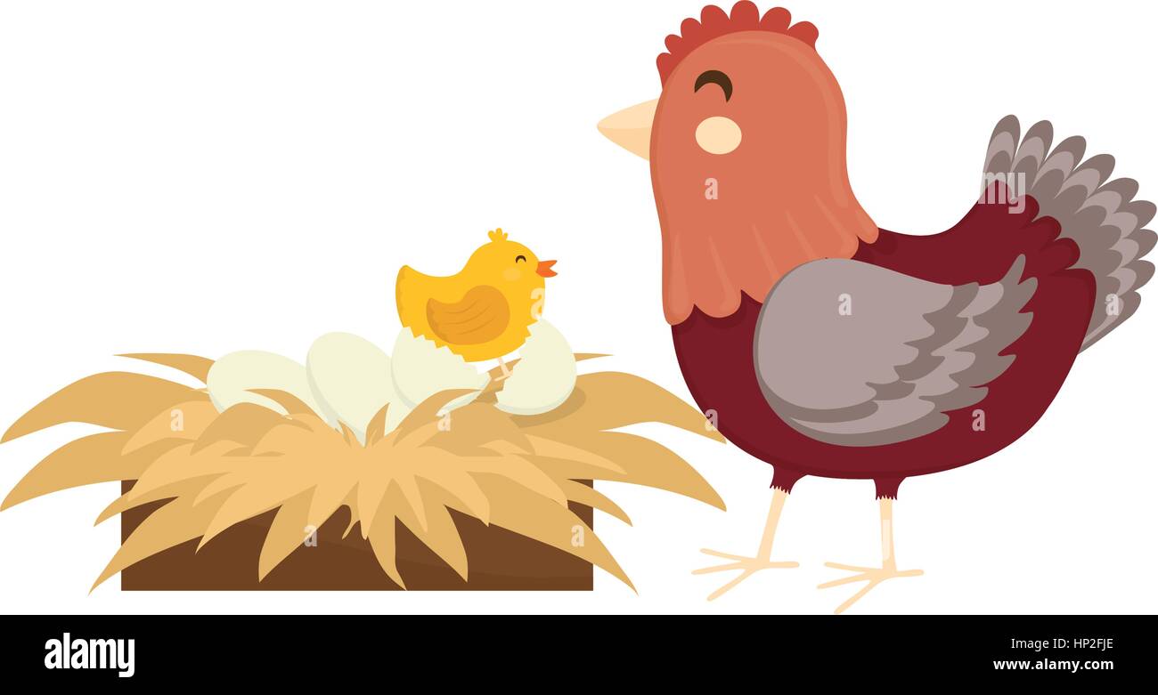 chicken farm animal icon vector illustration graphic design Stock ...
