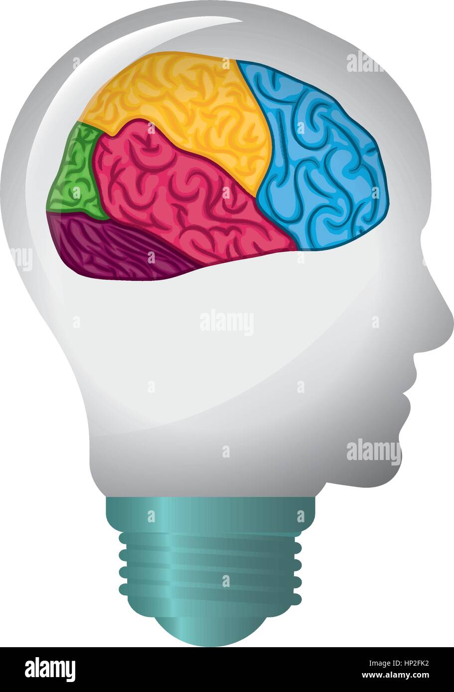 Bulb idea and human brain icon vector illustration graphic design Stock ...